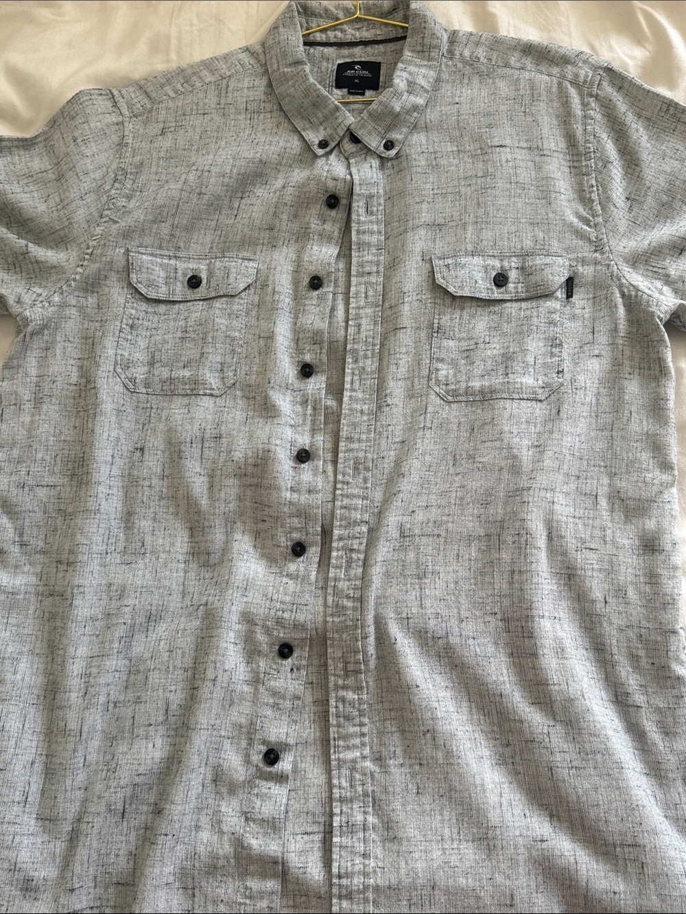 Rip curl Light Gray Short-Sleeve Button-Down Shirt XL
